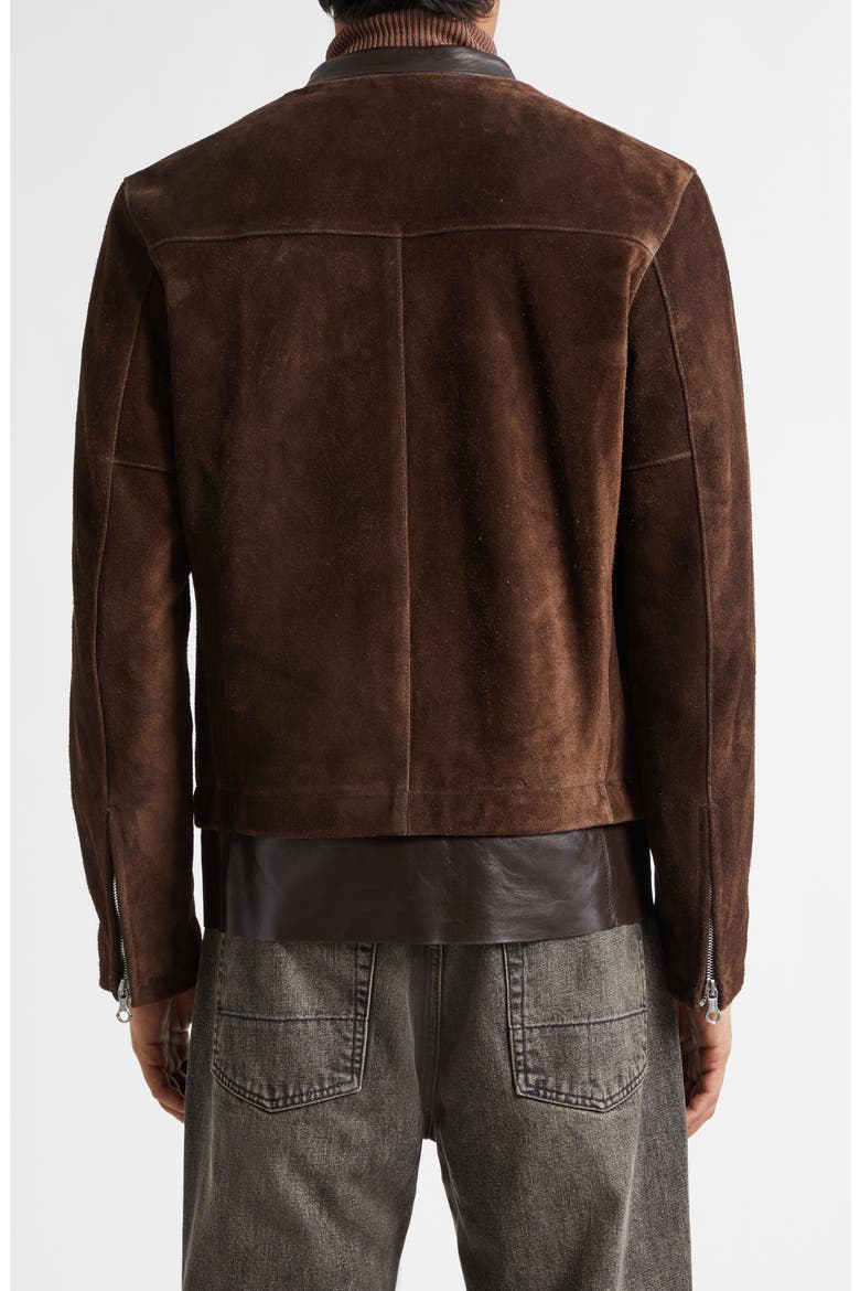 Drift Suede & Leather Jacket, Alternate, color, WENGE BROWN WET SUEDE