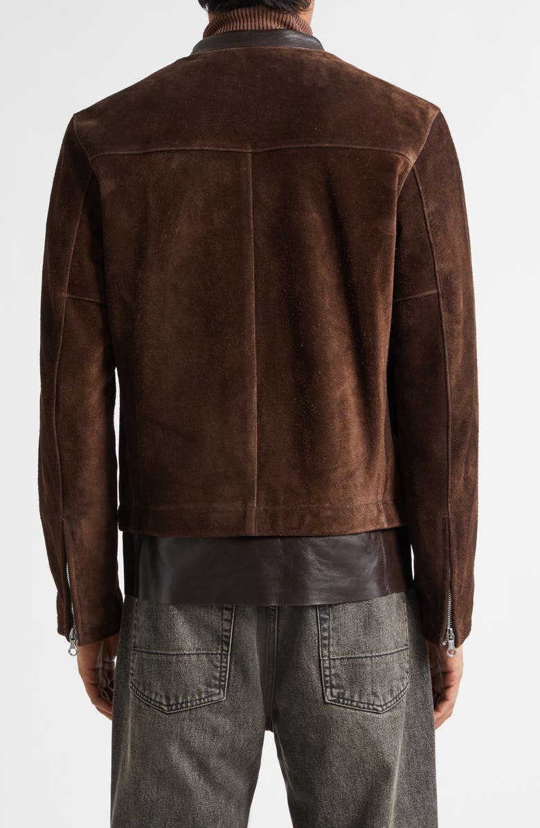 OUR LEGACY Drift Suede & Leather Jacket, Alternate, color, Wenge Brown Wet Suede