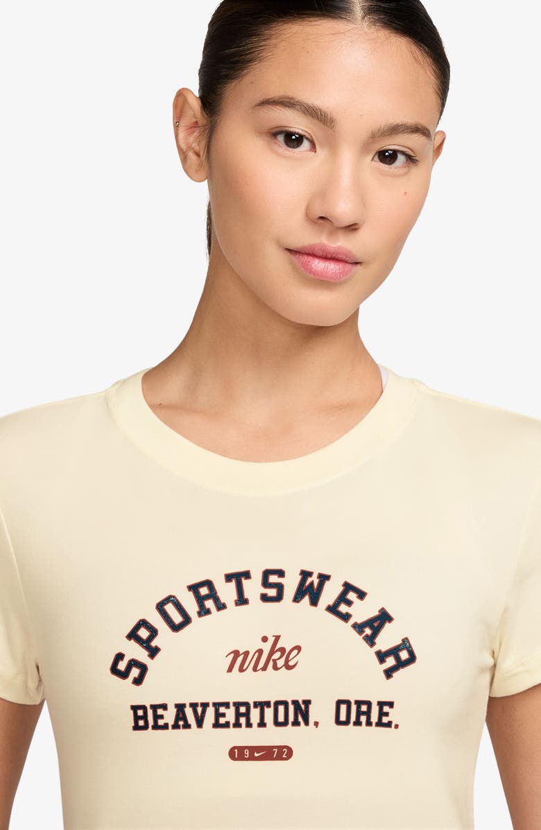 Nike Sportswear Phoenix Slim Fit T-Shirt, Alternate, color, Pale Ivory