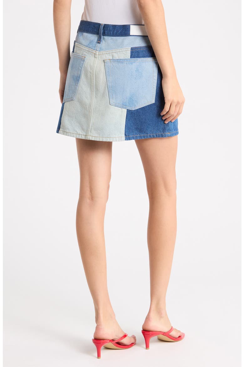 The Ollie Patchwork Denim Miniskirt, Alternate, color, VTGPATCHWORK