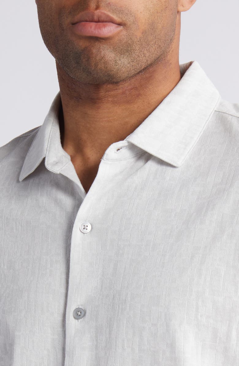 Robert Barakett Caine Short Sleeve Cotton Button-Up Shirt, Alternate, color, Grey