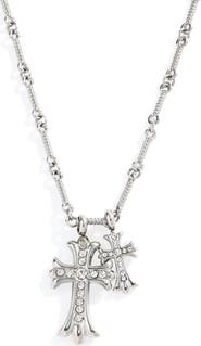 Mint & Lily Double Cross Pendant Necklace