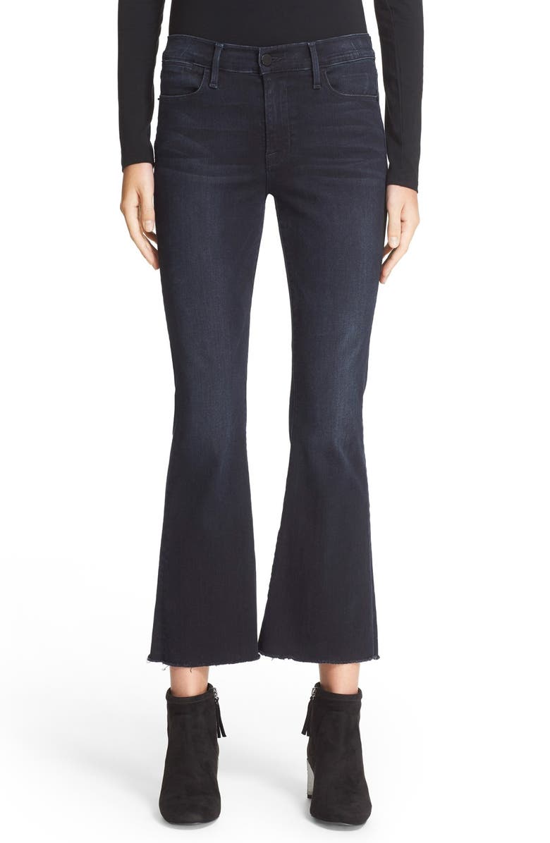 FRAME 'Le High Flare' Raw Edge High Rise Crop Jeans, Alternate, color,