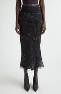 Rick Owens Print Bias Cut Silk Skirt