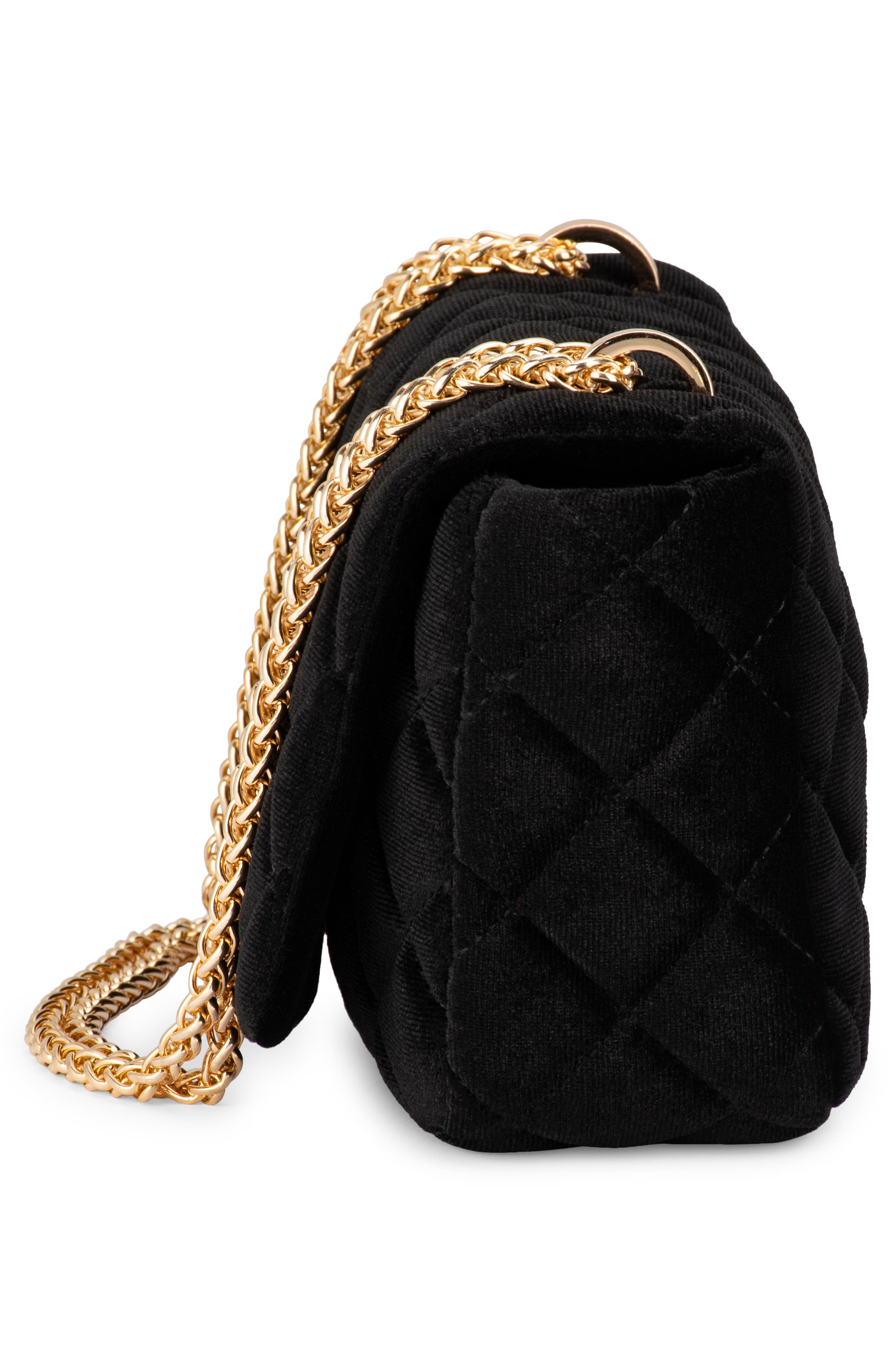 Olga Berg Helen Quilted Velvet Convertible Shoulder Bag, Alternate, color, 
