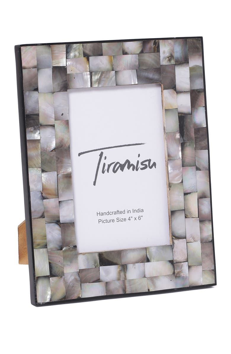 Tiramisu Mother-of-Pearl Picture Frame - Stack Bond Pattern, Alternate, color, Grey