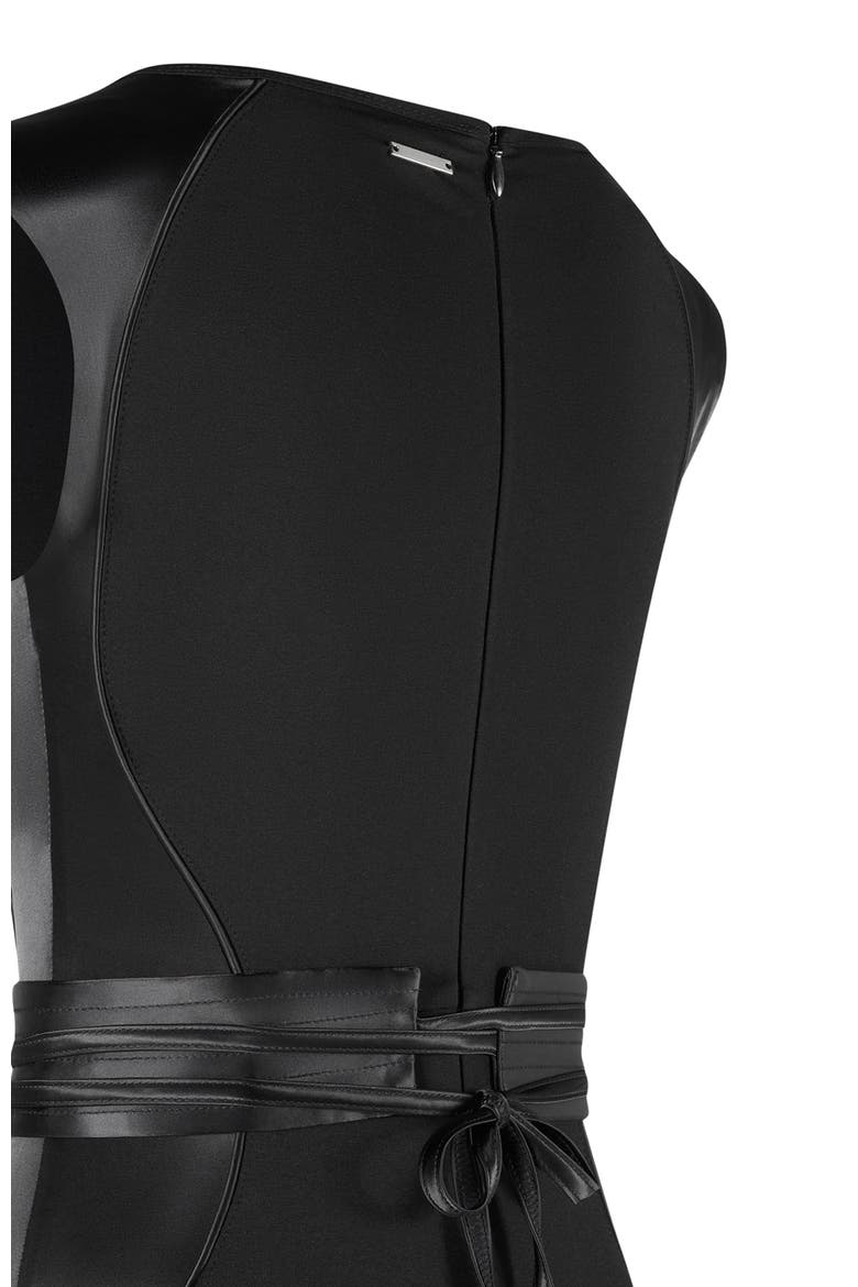 Satin Contour Flared Jumpsuit, Alternate, color, Black