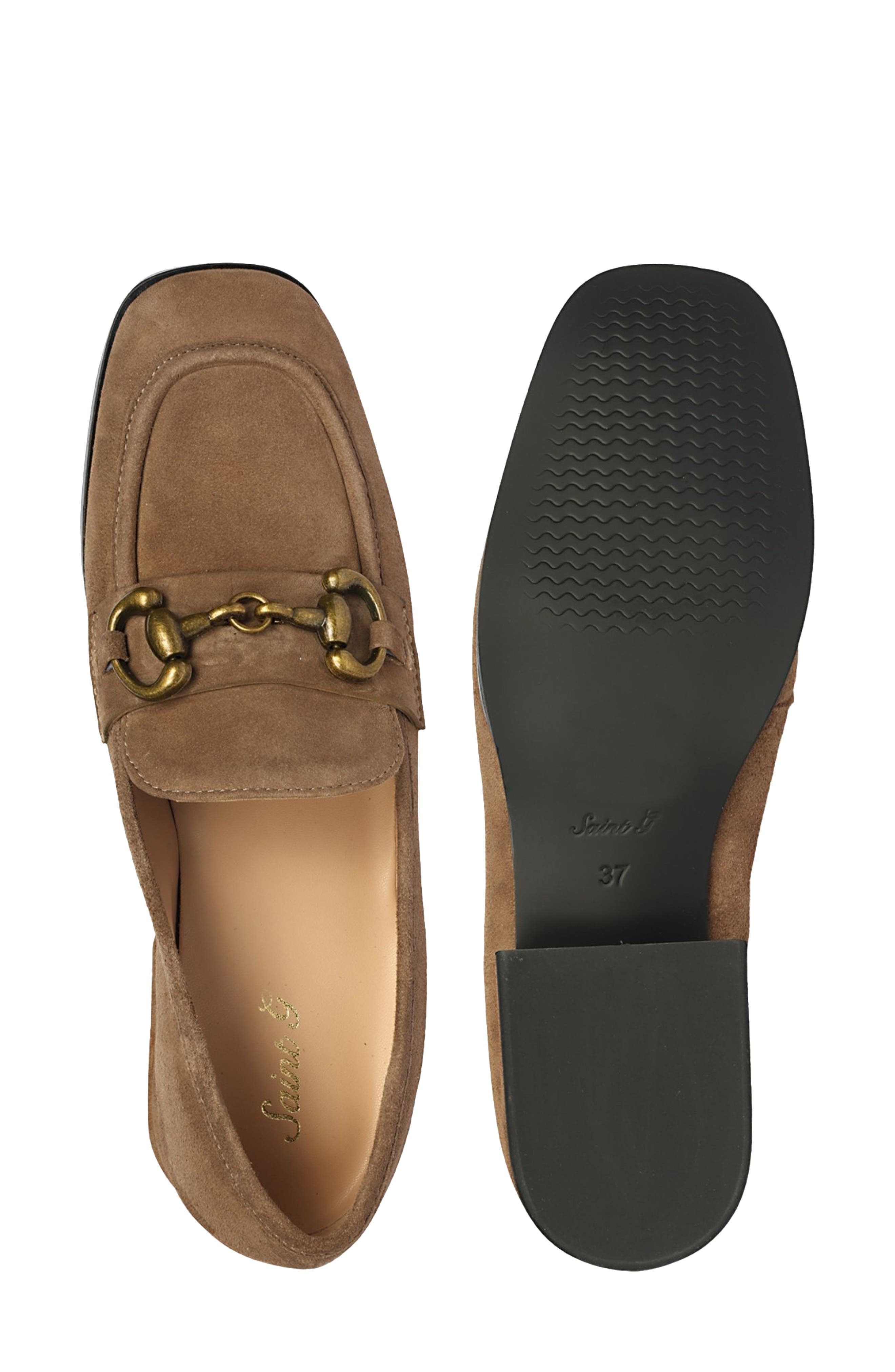 SAINT G Jacqueline Suede Loafer Pump, Alternate, color, Dark Taupe