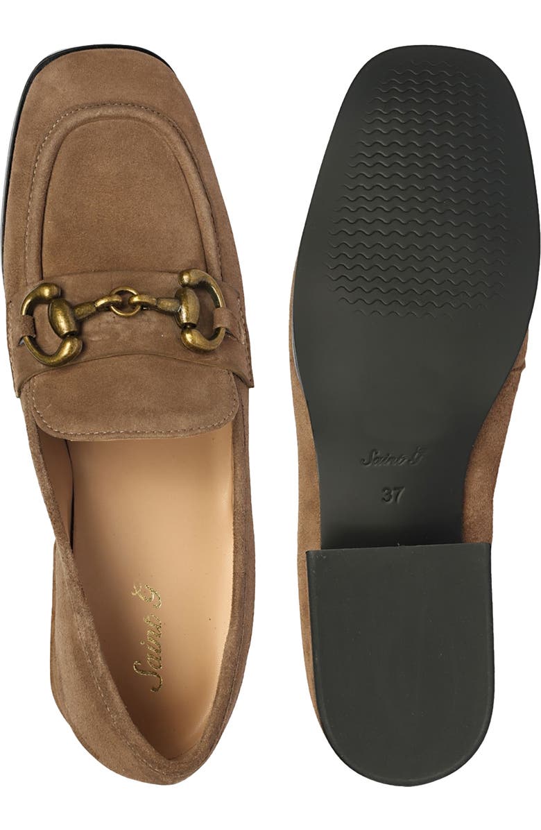 SAINT G Jacqueline Suede Loafer Pump, Alternate, color, Dark Taupe