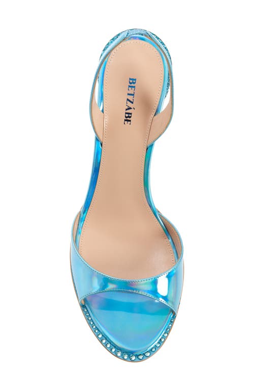Betzábe Crystal Mirror Slingback Sandal In Crystal Turquoise Mirror