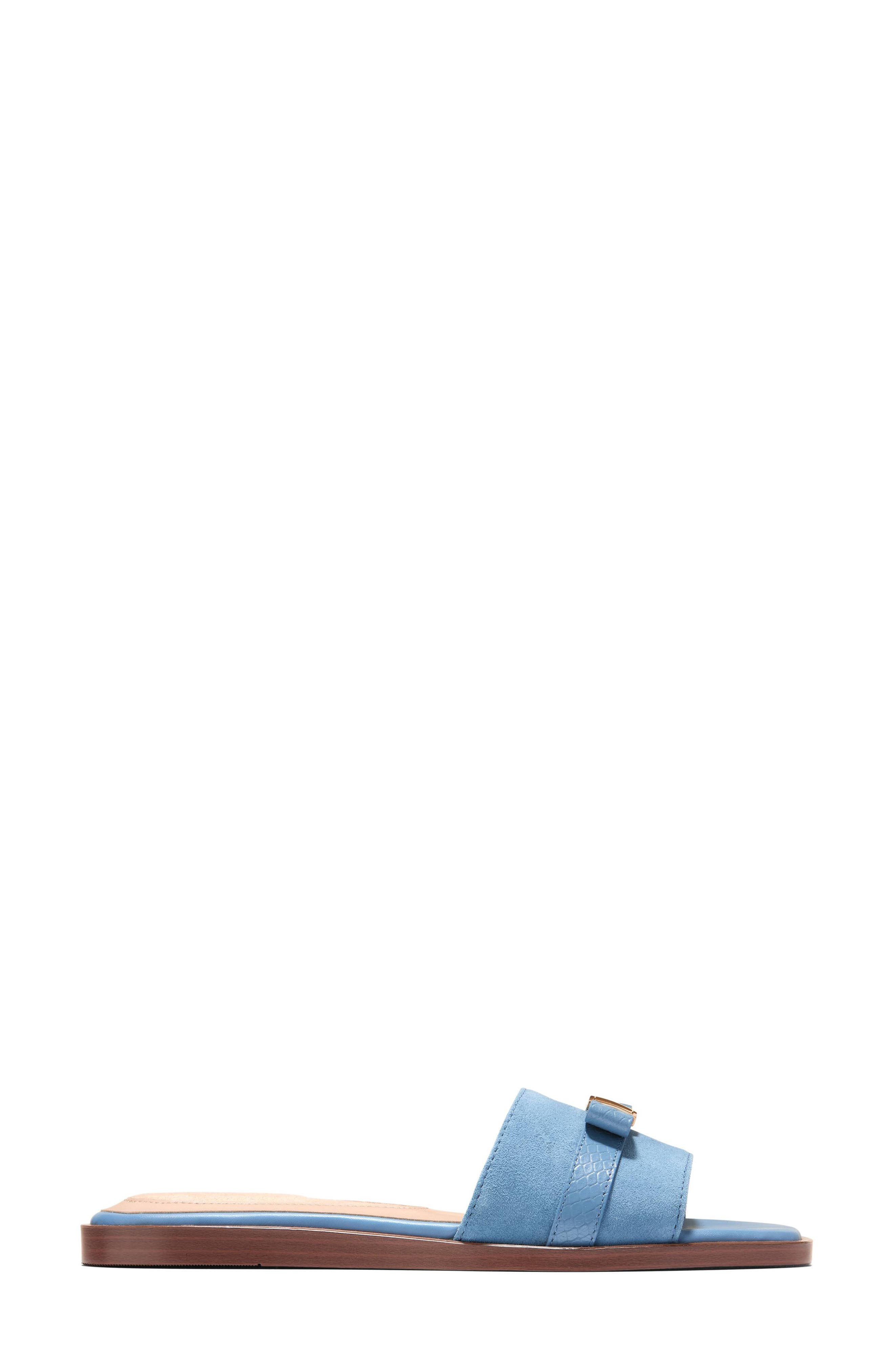 Cole Haan Go-To Emalia Bow Slide Sandal, Alternate, color, Provincial Blue/ Snake Print