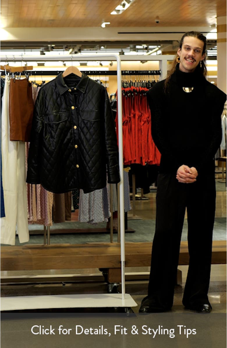 Oversize Quilted Faux Leather Jacket, sales video thumbnail