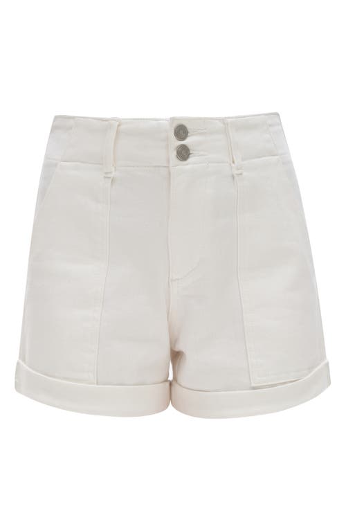 Bayeas High Waist Cuffed Denim Shorts In White