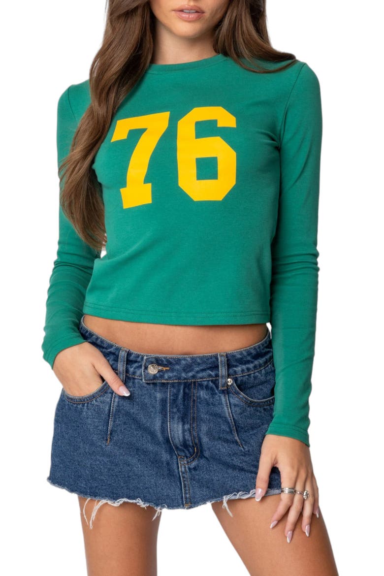 76 Stretch Cotton Graphic T-Shirt, Main, color, GREEN