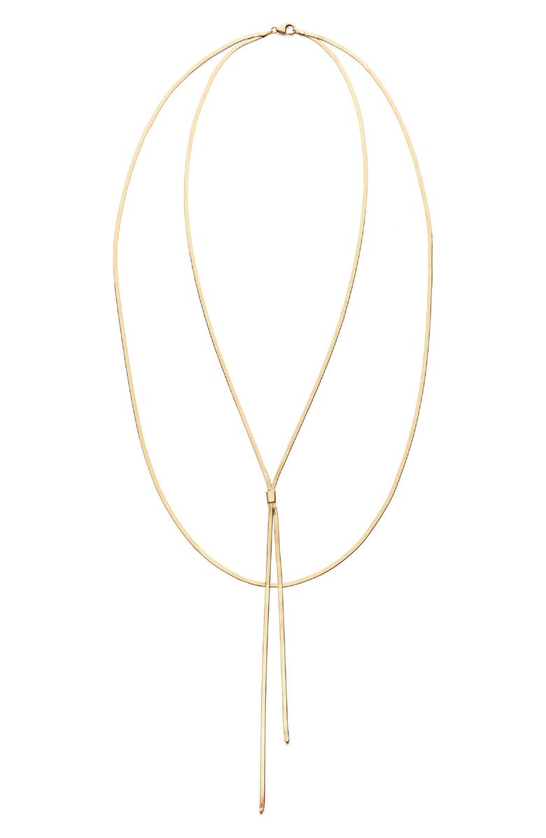 LANA Jewelry Blake Liquid Gold Lariat Necklace, Main, color, Yellow Gold