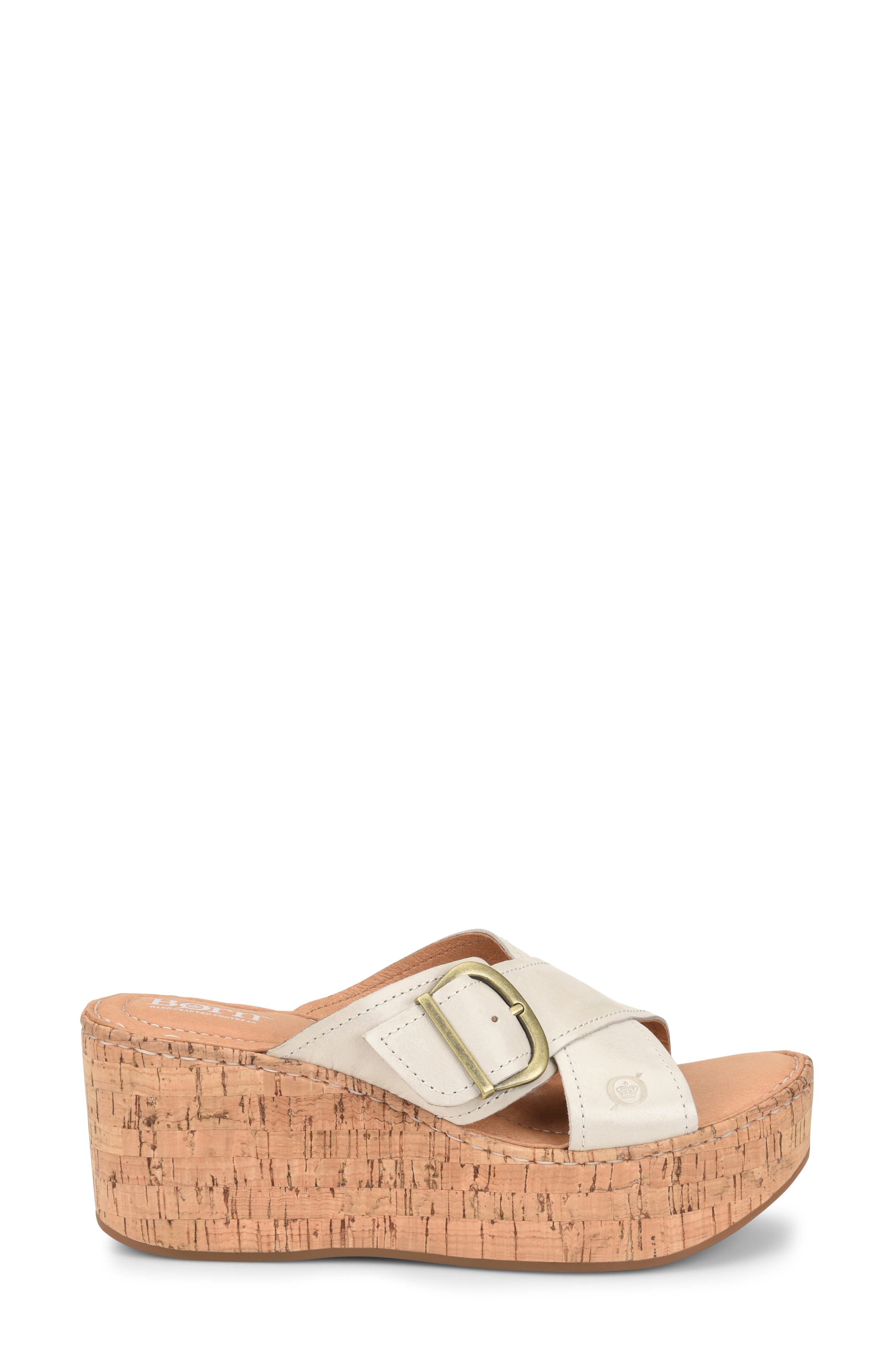 Devona Platform Wedge Sandal, Alternate, color, WHITE LEATHER
