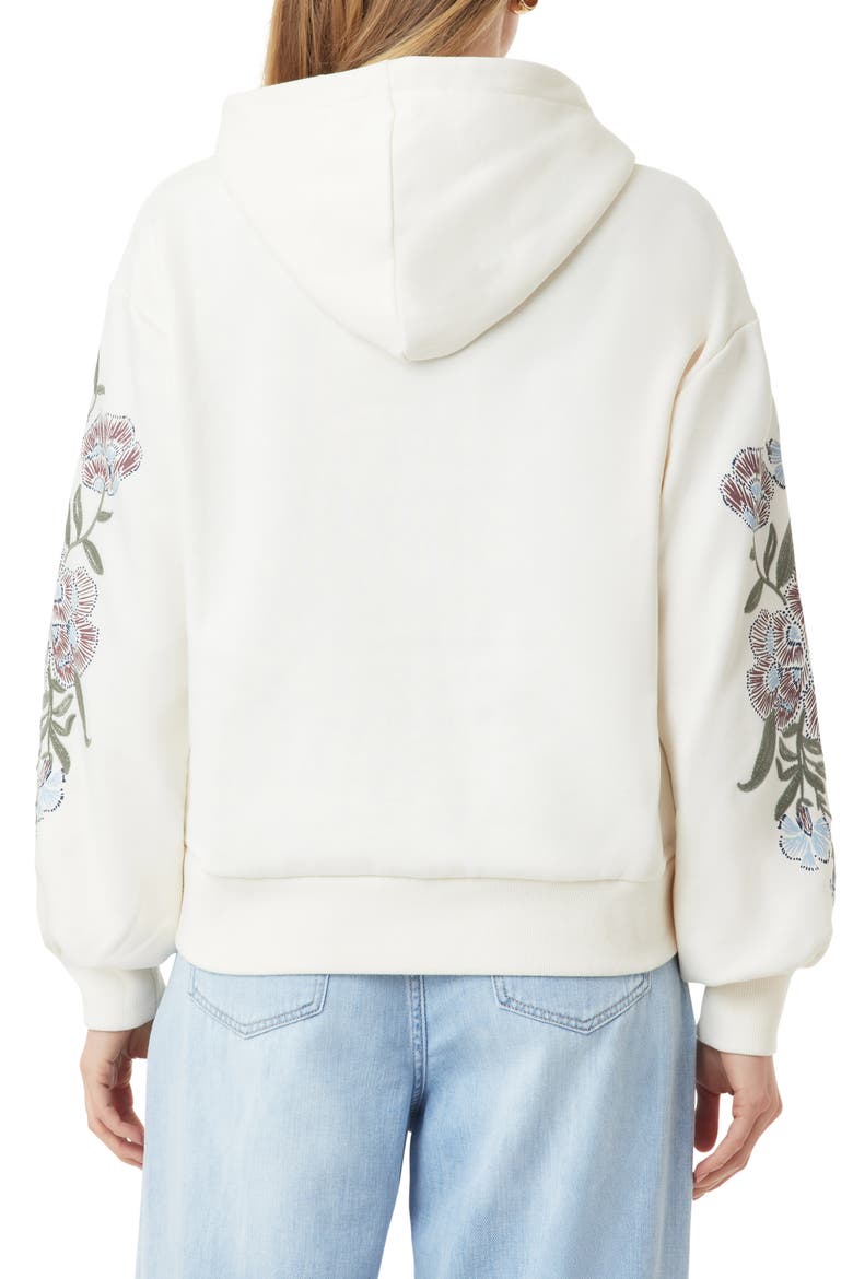 Embroidered Hooded Sweatshirt, Alternate, color, WHITE CAP GREY