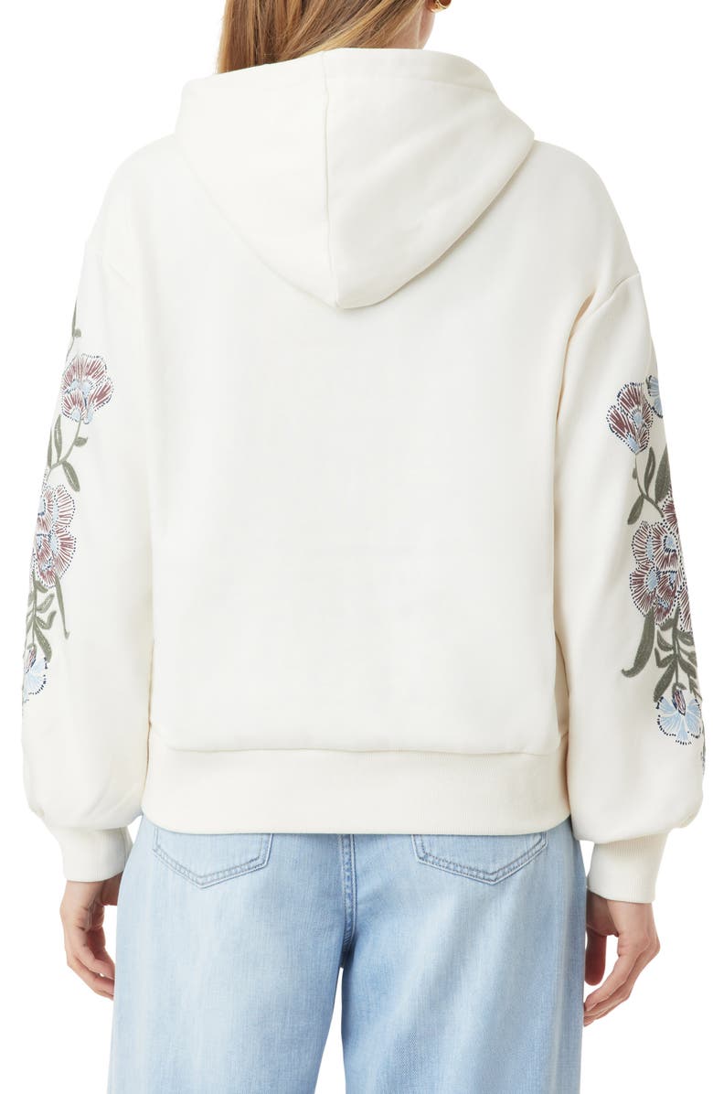 Scotch & Soda Embroidered Hooded Sweatshirt, Alternate, color, White Cap Grey