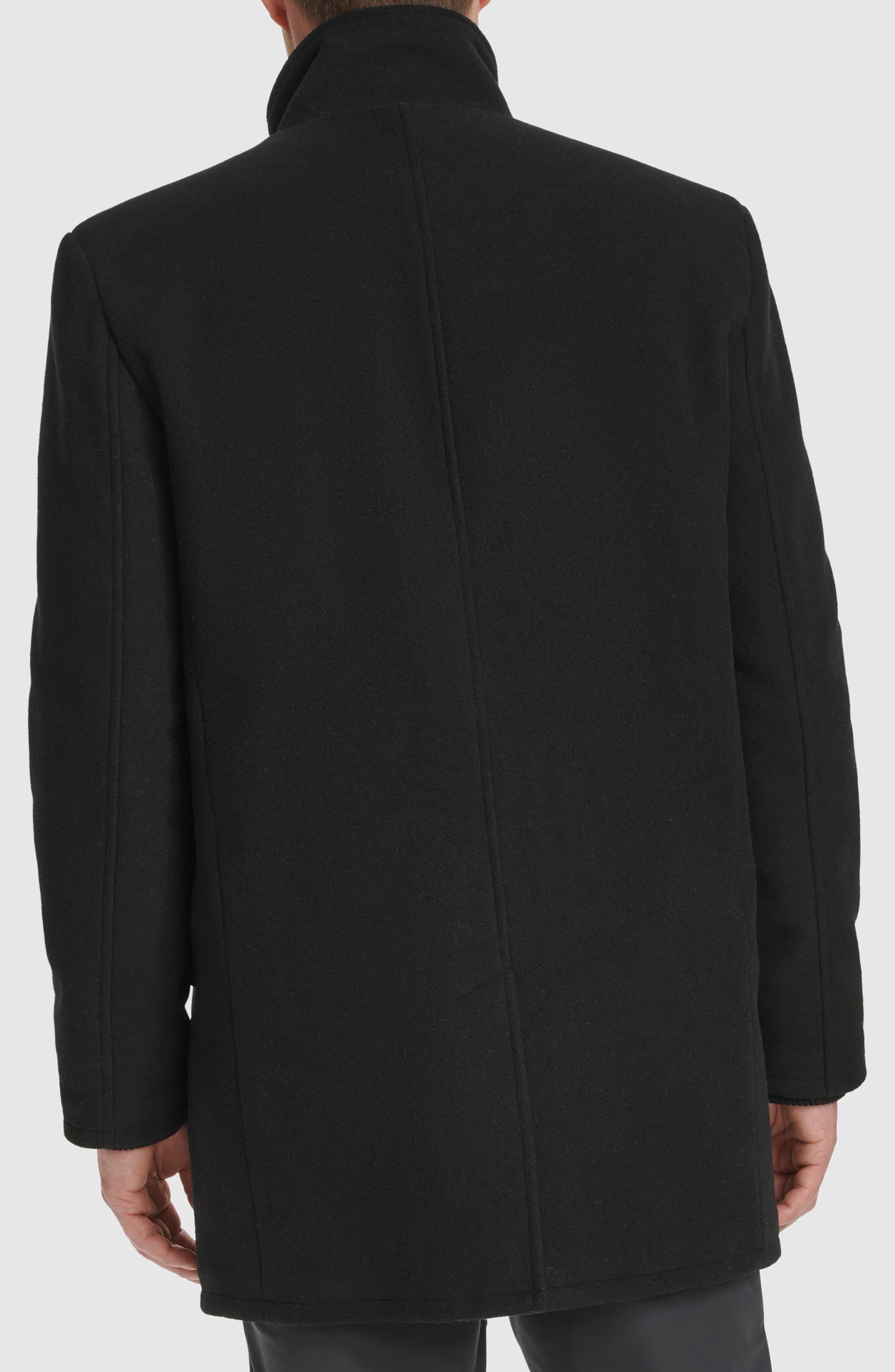 Stand Collar Wool Blend Car Coat - image 2
