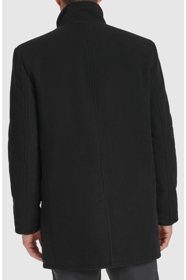 Stand Collar Wool Blend Car Coat, Alternate, color, BLACK