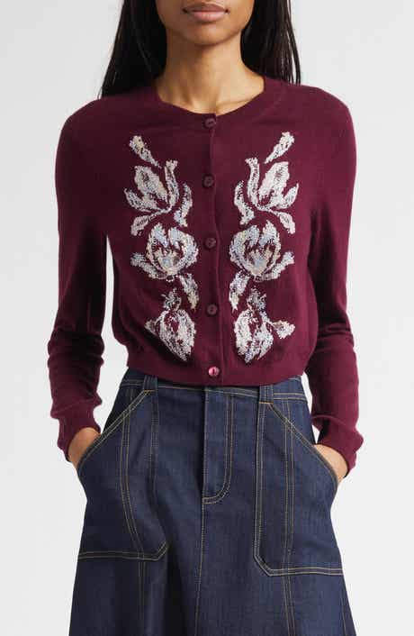 Cinq à Sept Isolde Tulip Jacquard Cardigan