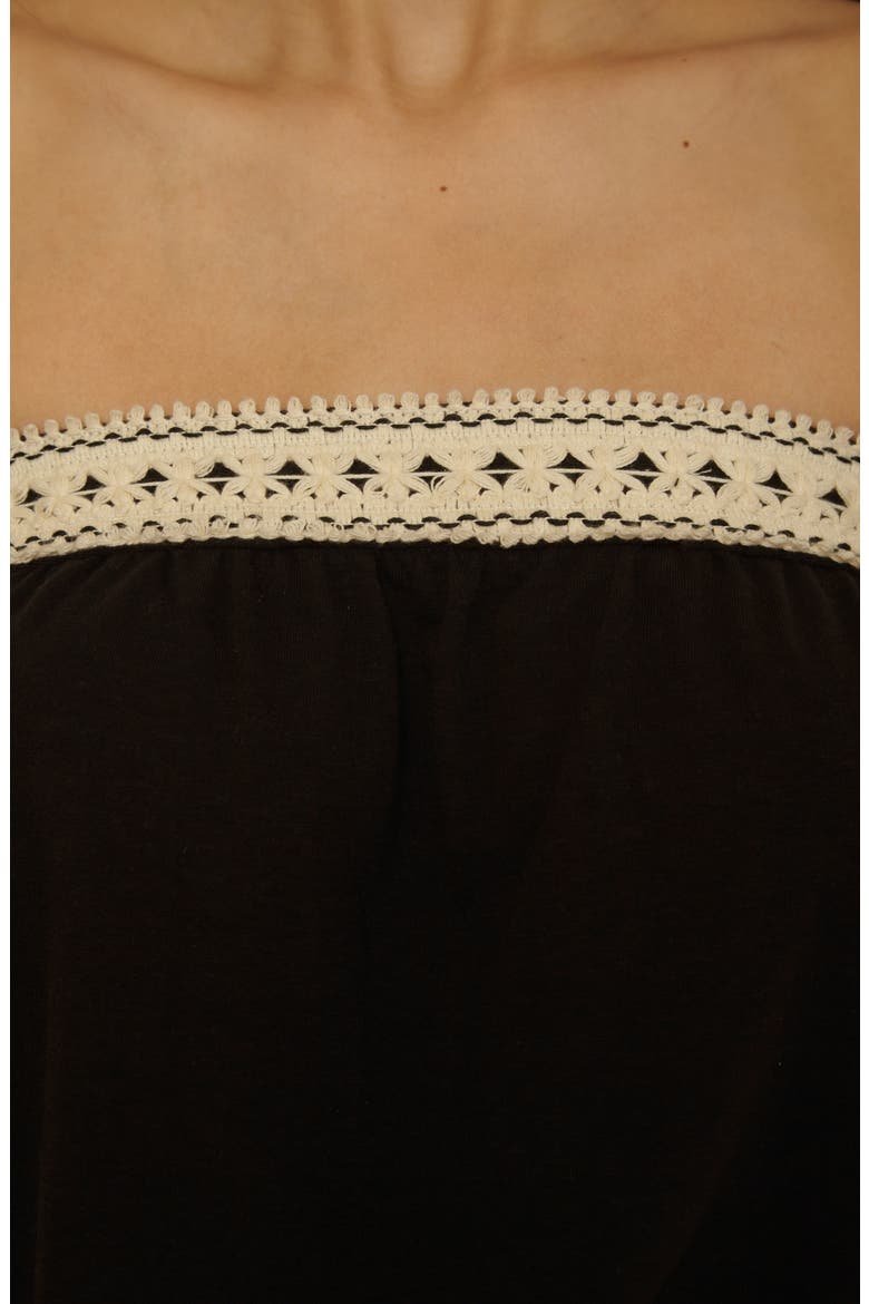 Laguna Tie Waist Strapless Cover-Up Romper, Alternate, color, BLACK