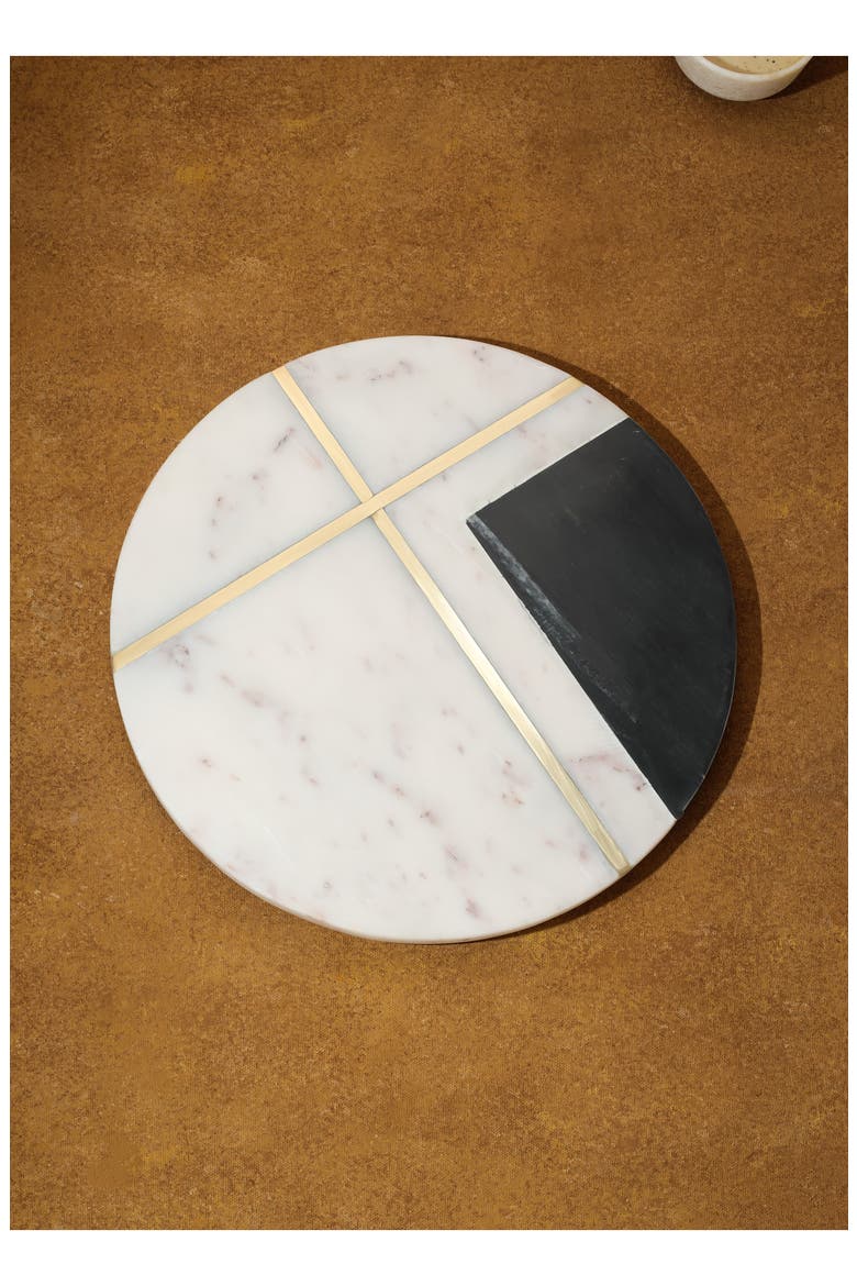 Classic Monochrome Marble Platter, Alternate, color, WHITE/ BLACK