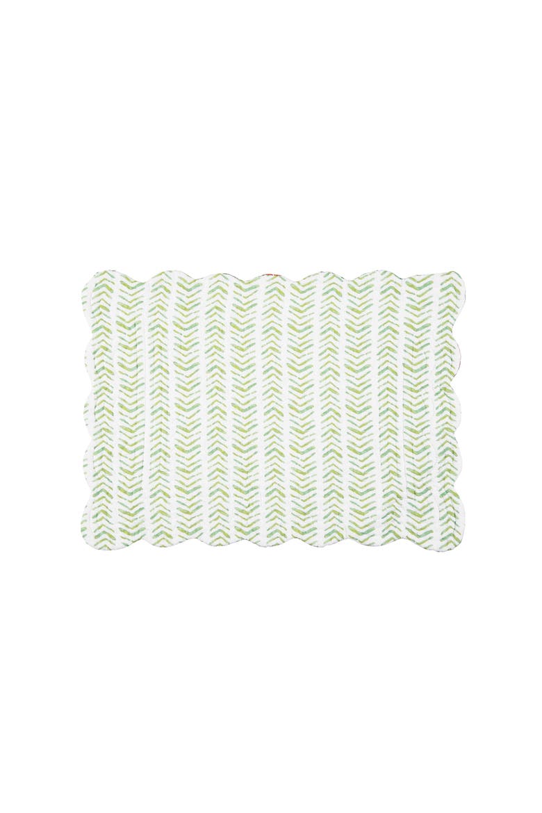 Clover Bug Watercolor Garden 100% Cotton Quilted Set of 6 Placemats 13" x 19", Alternate, color, Green