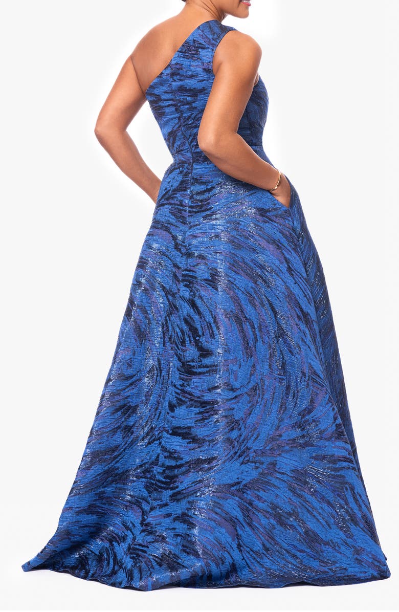 Xscape Evenings One Shoulder Brocade Ballgown, Alternate, color, 