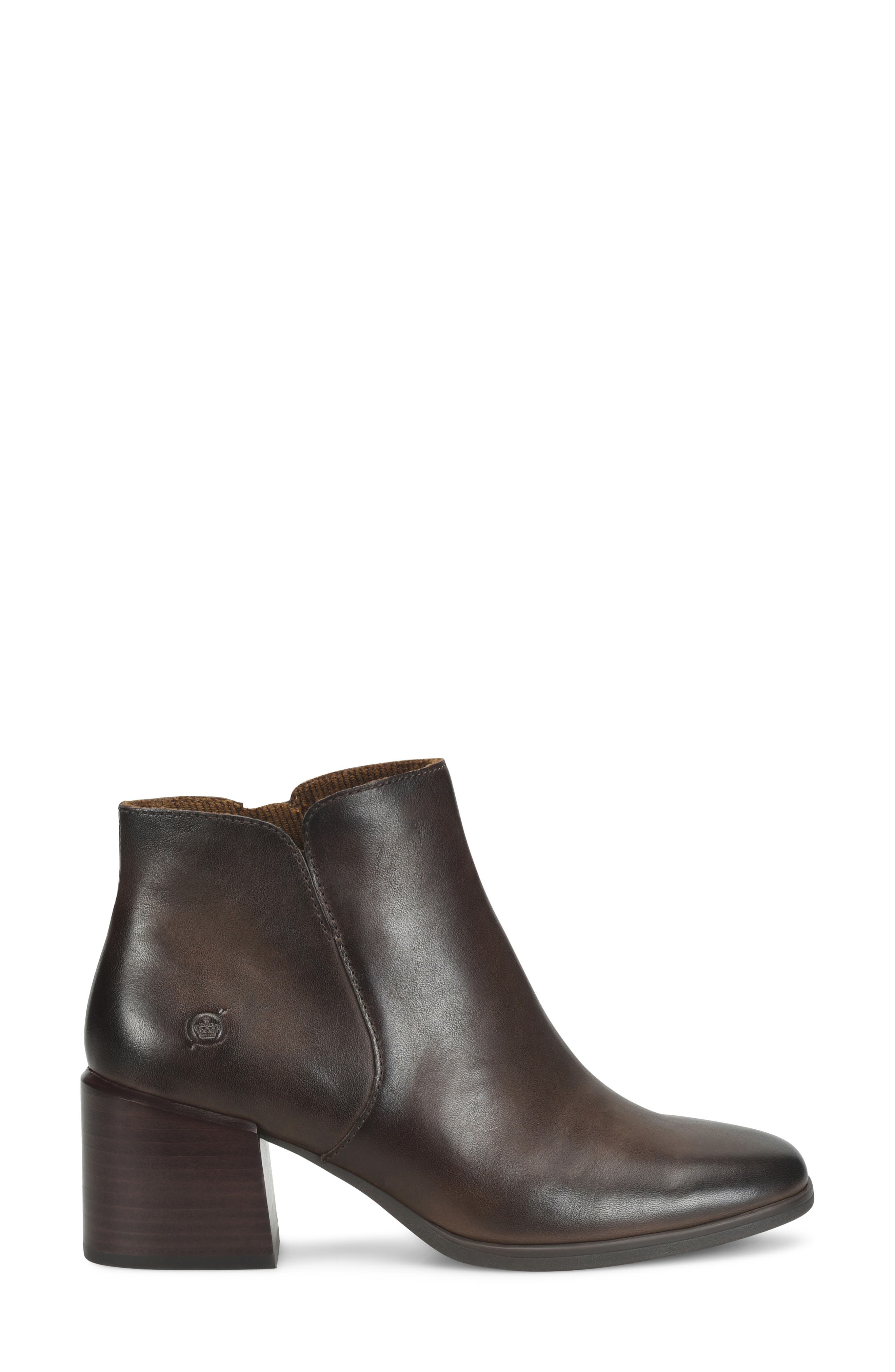 Lisbet Leather Bootie, Alternate, color, CHOCOLATE LEATHER