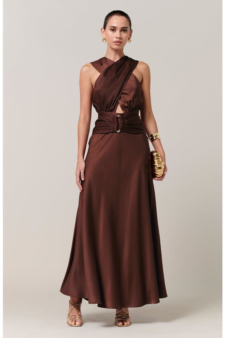 Clover Midi Dress, Alternate, color, Rust
