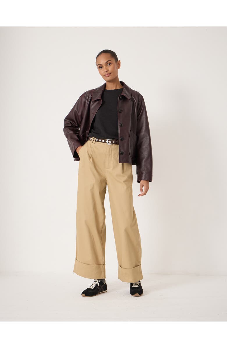Hush Tori Turn Up Wide Leg Pants, Alternate, color, Stone Brown