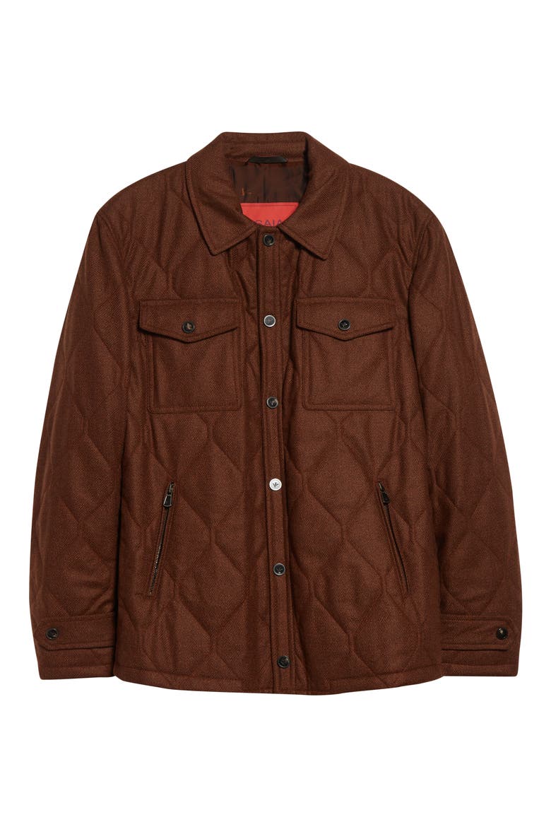 Onion Quilted Wool & Silk Shirt Jacket, Alternate, color, METALLIC RUST/ COPPER