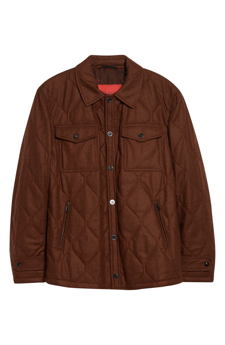ISAIA Onion Quilted Wool & Silk Shirt Jacket, Alternate, color, Metallic Rust/ Copper