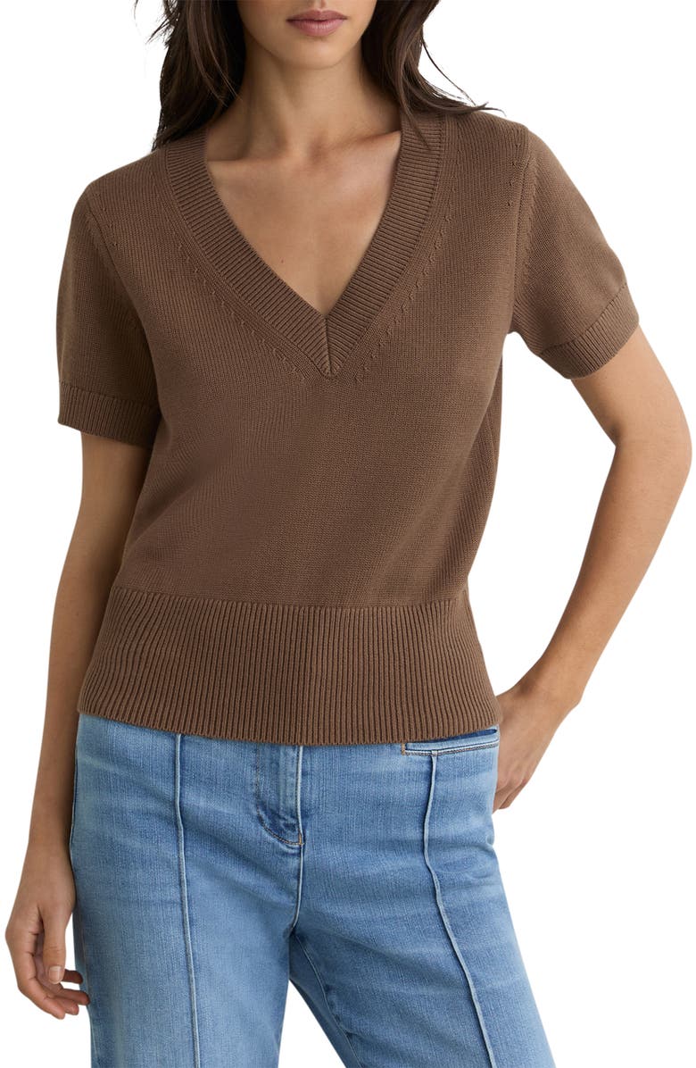 Reiss Valerie Cotton & Wool Sweater, Main, color, Taupe Neutral