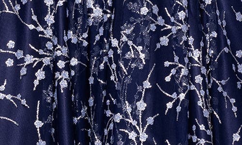 Blondie Nites Caviar Glitter Gown In Blue