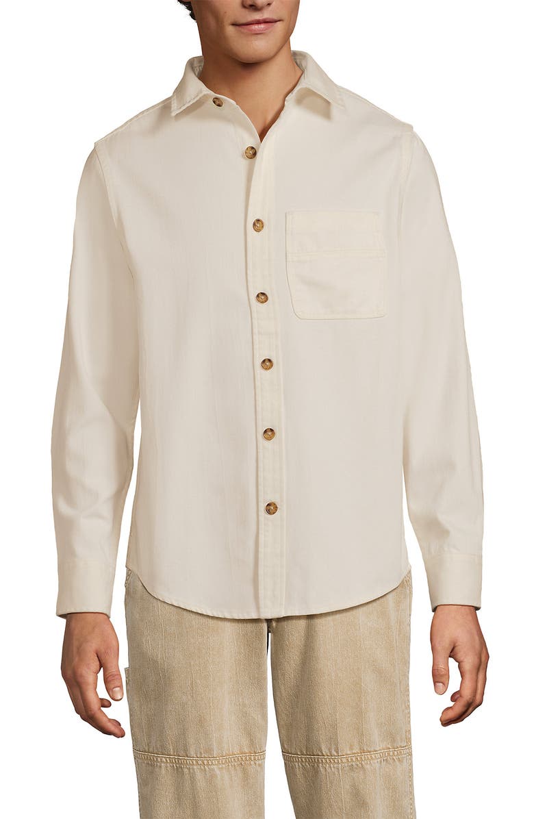 Lands' End Sailcloth Overshirt, Main, color, Natural