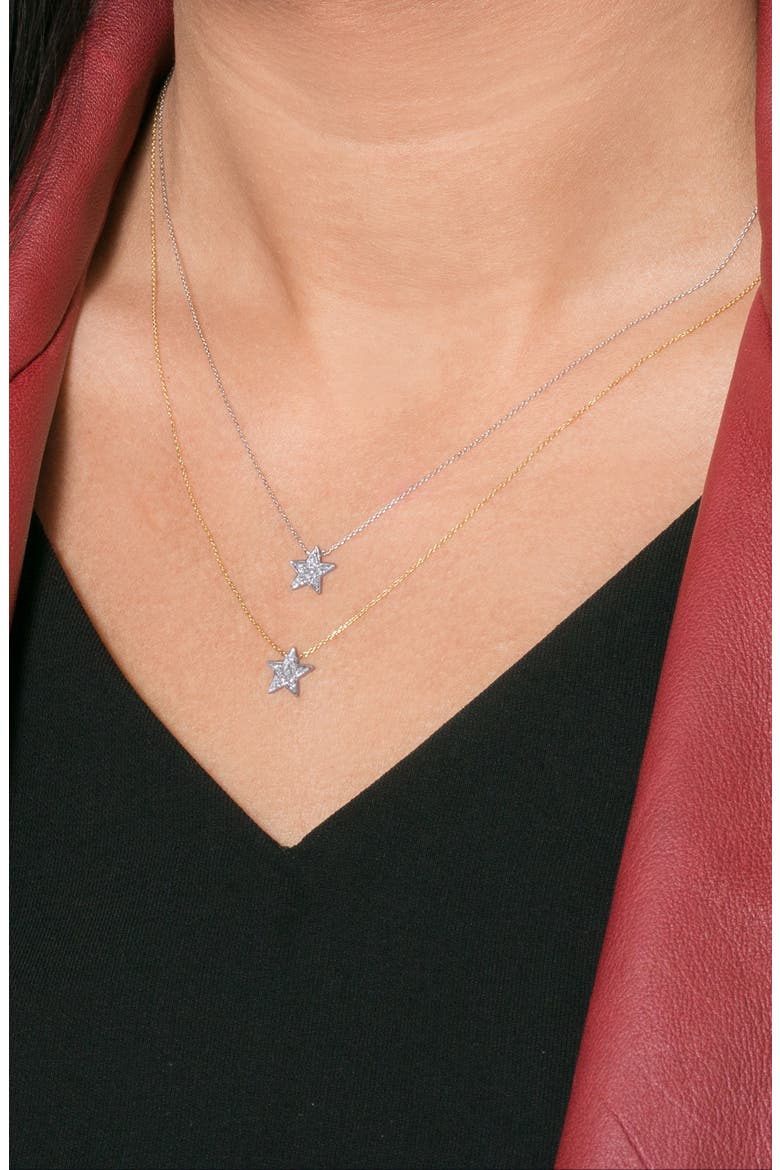 'Julianne Himiko' Diamond Star Pendant Necklace, Alternate, color, WHITE GOLD