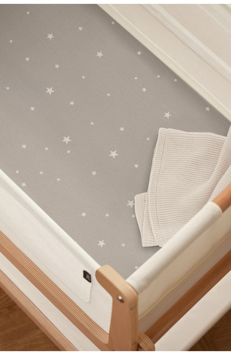 Snüz Pack of 2 Assorted Crib Sheets, Alternate, color, Grey/ Star