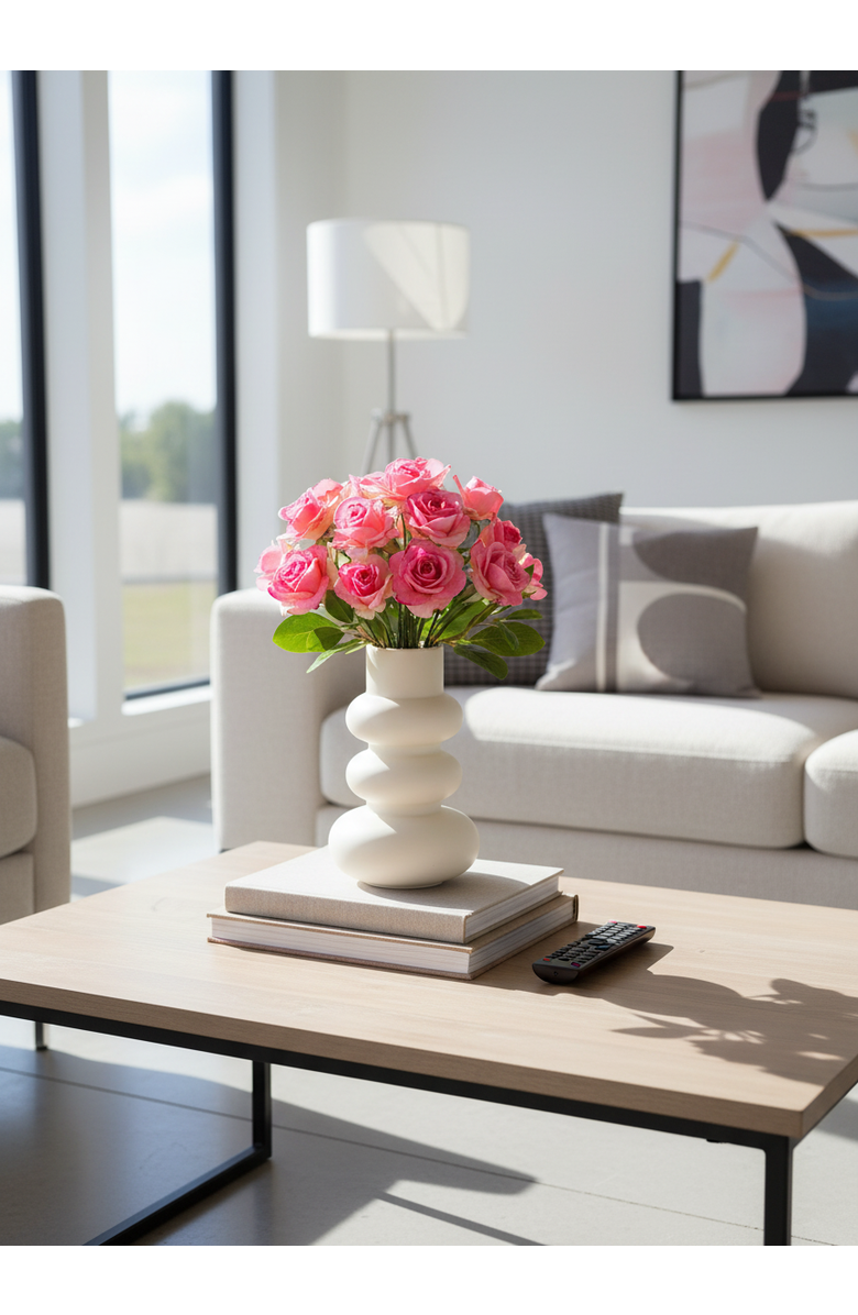 CocoBella Iris RealTouch Rose Arrangement, Alternate, color, Pink