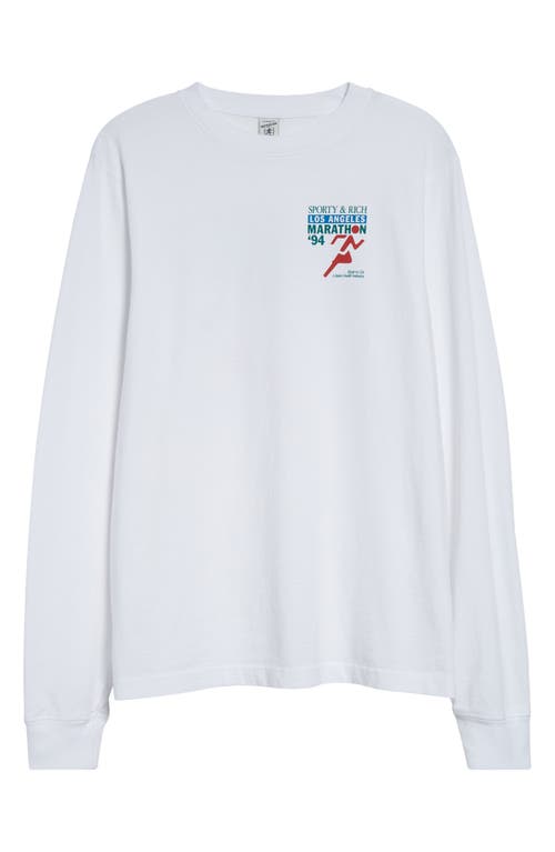 Sporty And Rich Sporty & Rich La Marathon Long Sleeve Cotton T-shirt