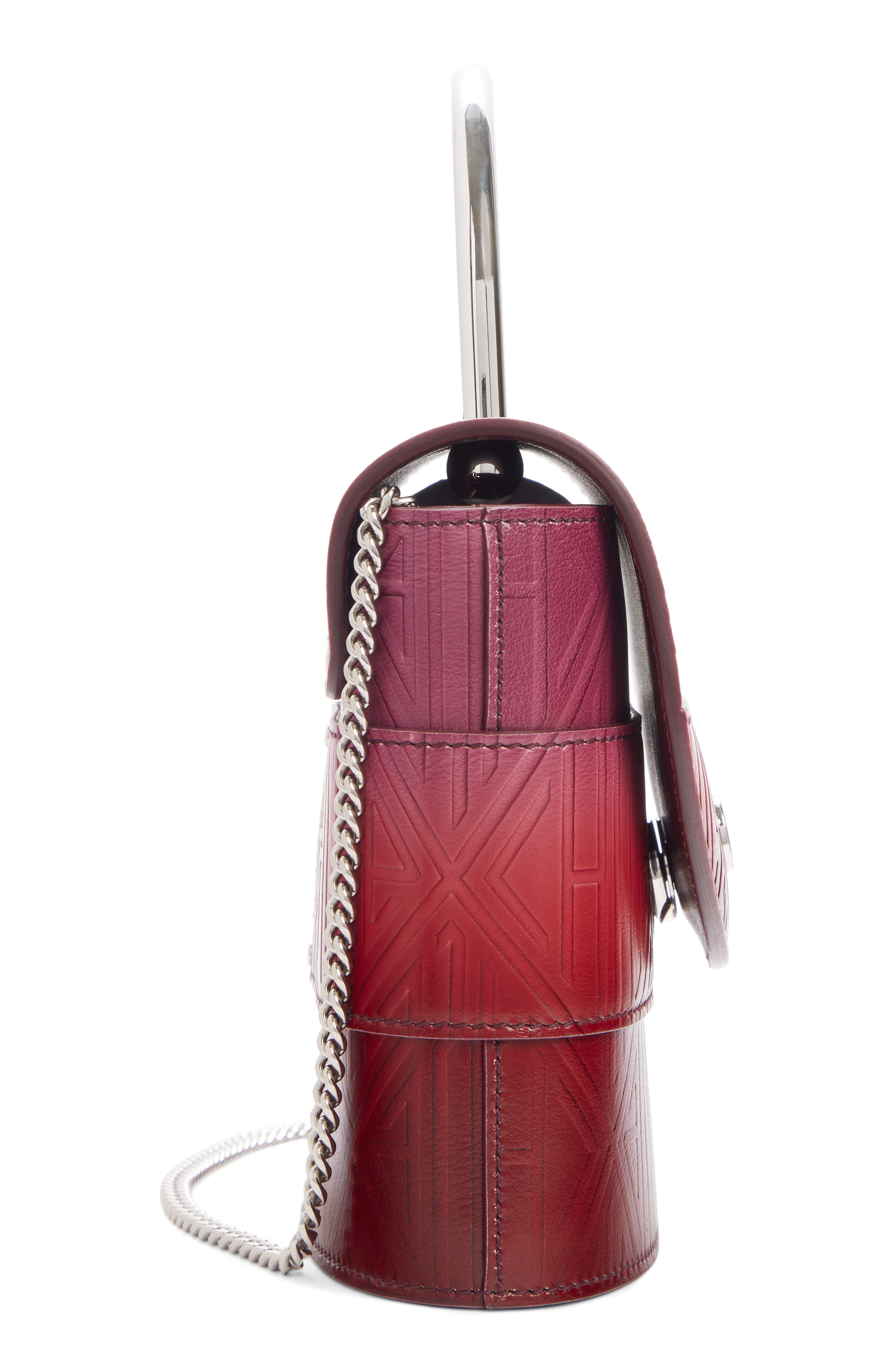 Chloé Aby Lock Monogram Embossed Leather Crossbody Bag, Alternate, color, 