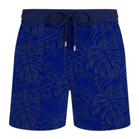 Swim Trunks Flocked Monstrera