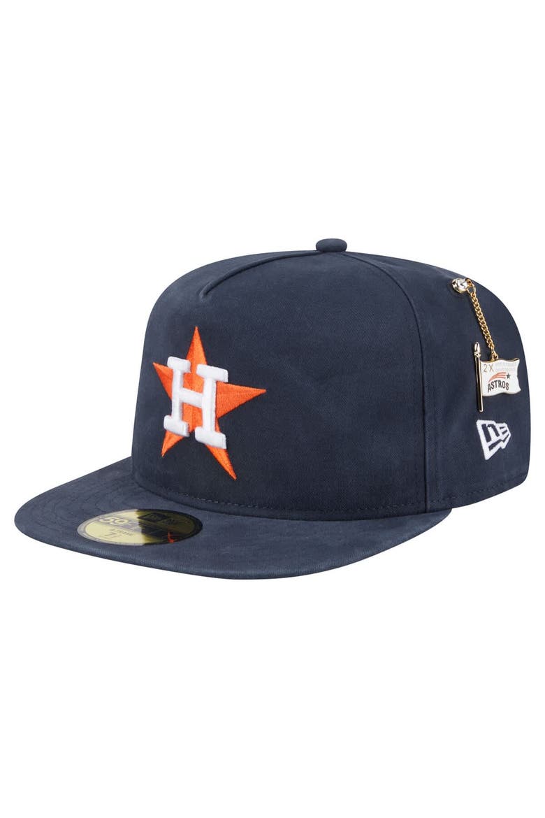 Men's New Era  Navy Houston Astros Championship Side Flag A-Frame 59FIFTY Fitted Hat, Alternate, color, Navy