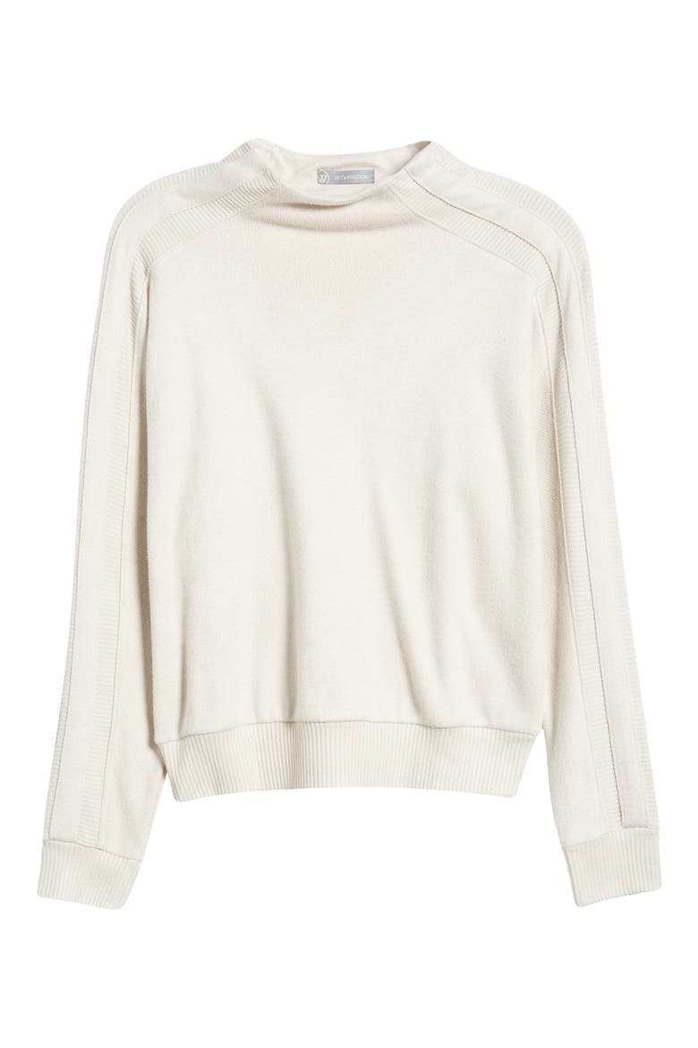 Funnel Neck Knit Top, Alternate, color, HEATHER ECRU