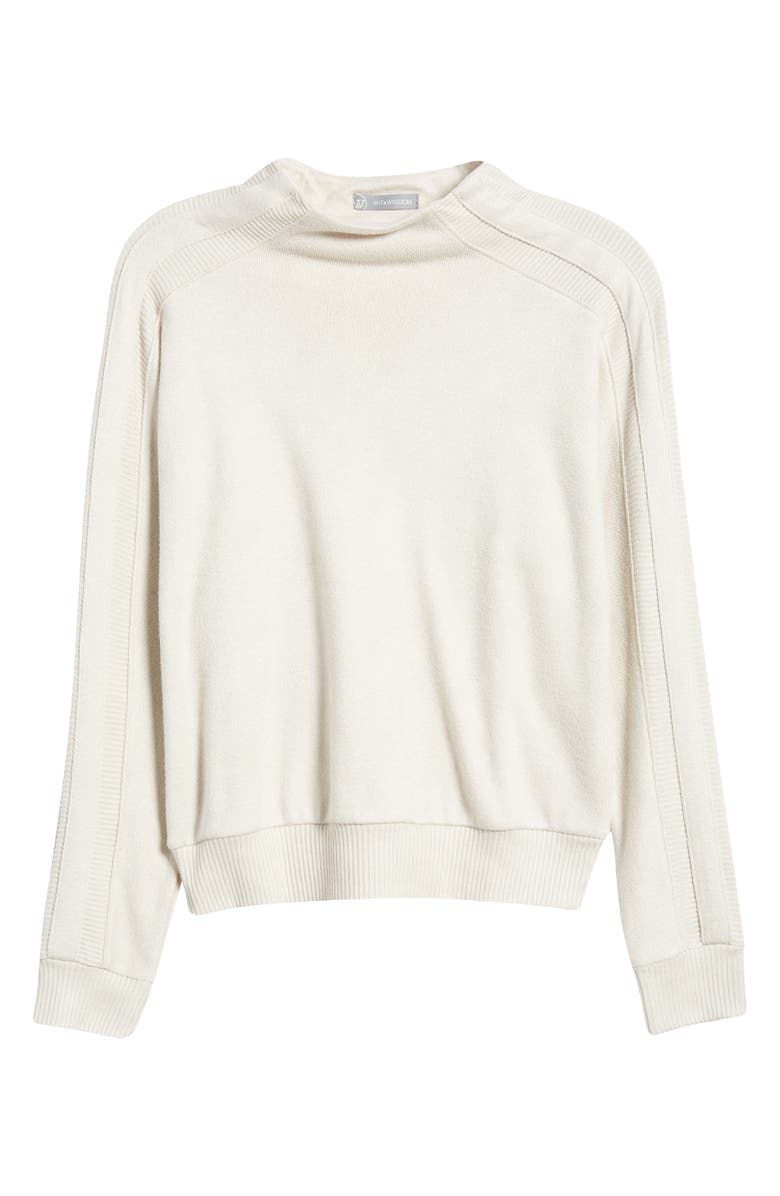 Wit & Wisdom Funnel Neck Knit Top, Alternate, color, Heather Ecru