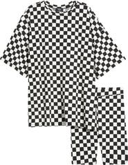 Dressed in Lala Malone Rib Oversize T-Shirt & Biker Shorts Set