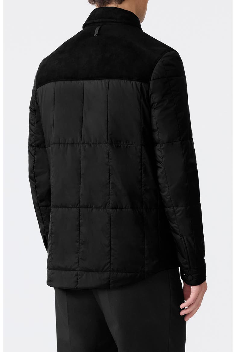 Henrick Mixed Media Insulated Water Resistant Shirt Jacket, Alternate, color, BLACK