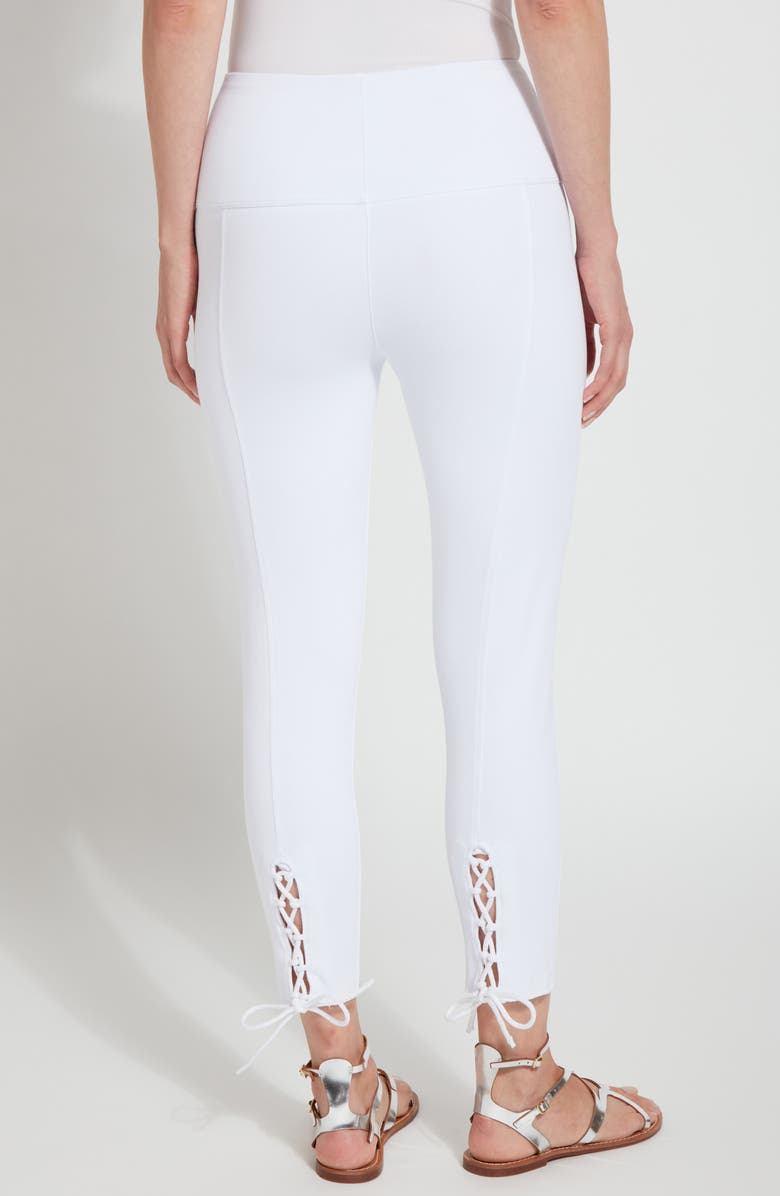 Lysse Morgan Lace-Up Back Crop Skinny Jeans, Alternate, color, White