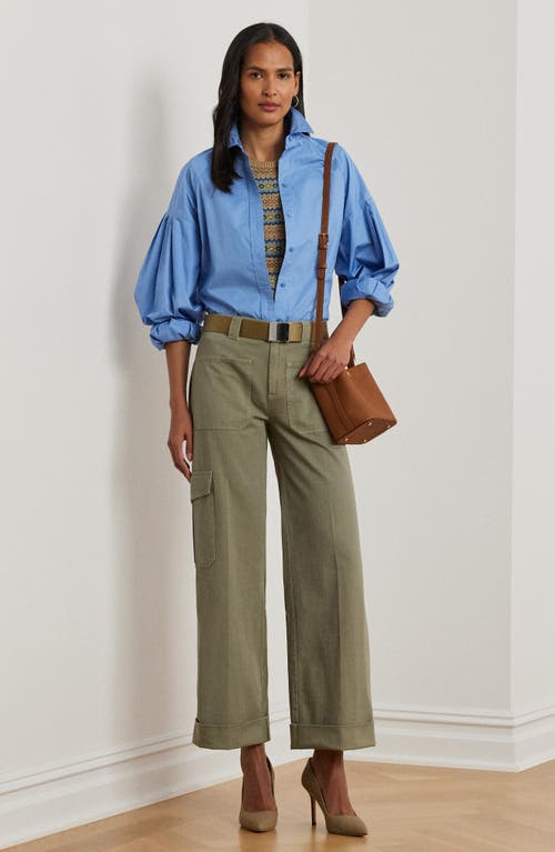 RALPH LAUREN LAUREN RALPH LAUREN COTTON TWILL WIDE LEG CARGO PANTS